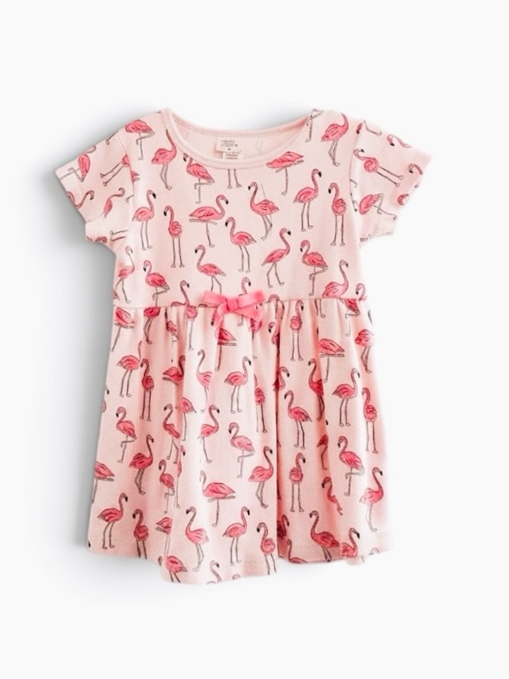 Touched by Nature Toddler Girls' 100% Organic Cotton Pink Flamingo Print Dress